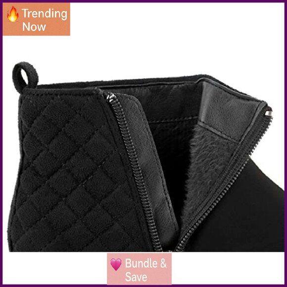 Women's Ankle Boots Flat Low Heel Zipper Chelsea Booties Winter Fall Fashion - Picture 7 of 8